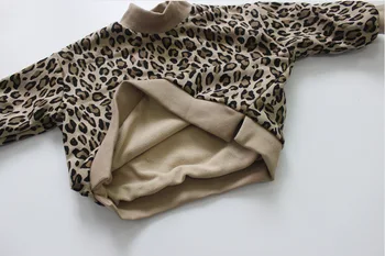 Copii Jachete de Catifea Căptușeală Cald Leopard Imprimate Hanorace de Iarna noi Copii Băieți Fete Tricou Unisex