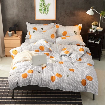 Copiii set de lenjerie de pat pește duvet cover set de lenjerie de pat lenjerie de pat pentru copii morcov iepure flori lenjerie de pat boy fata de textile de casa Complet 3/4buc