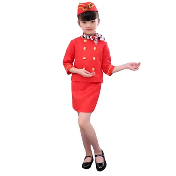Copiii Însoțitor De Zbor Băieți Pilot Cosplay Costum De Halloween Petrecere De Lux Cadou Stewardesă Air Force Mascarada Îmbrăcăminte Set
