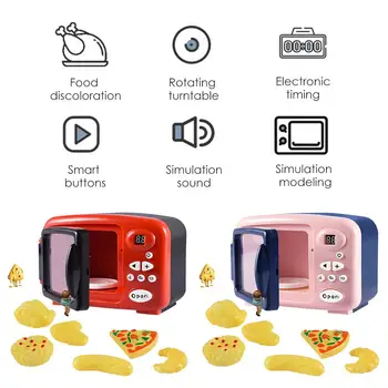 Copilul Bucătărie Jucării Simulare Cuptor cu Microunde Jucarii Educative Mini-Bucatarie Alimente Pretinde Joc de Tăiere de Rol Fete Jucarii