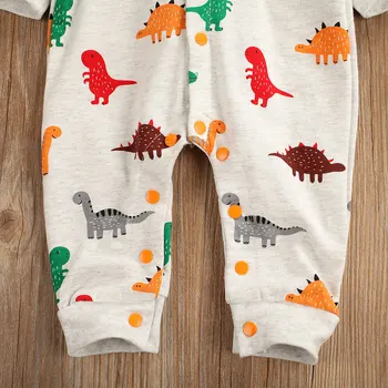 Copilul Romper 2019 Casual Copil Baby Boy Fata De Copil Dinozaur Costum Cu Maneci Lungi Vladan Toamna Cu Gluga Haine