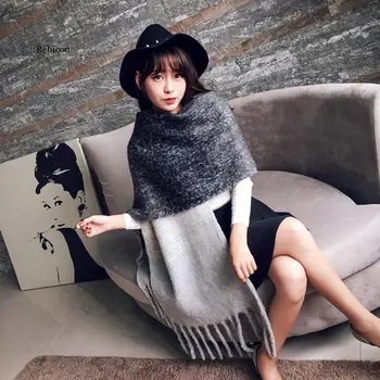 Coreeană noua moda lung eșarfă șal de sex feminin toamna și iarna noua culoare mixt sălbatice gros de cald eșarfă cu franjuri