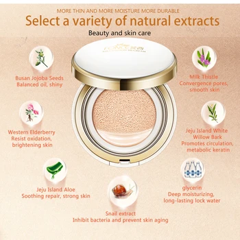 Cosmetice coreene Pernă de Aer BB Cream 15g Anticearcan Natural de Melc Hidratare Fundație Machiaj Albire Goale Pentru Fata de Frumusete