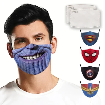 Cosplay Craniu Supereroi MARVEL Print Măști de Față Adult de Modă în aer liber Masca Material Lavabil Refolosibil Masca PM2.5 Mascarillas