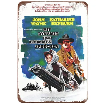 Cowboy John Wayne Vintage Shabby Chic Metalice din Tablă cositorită Poster Filme Metal fier Semne Retro Pub Bar Cinema Decor de Perete 20x30cm