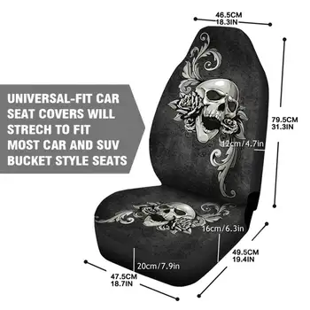 Craniu 3D Imprimare Față Scaun Auto Universale de Acoperire Protector de Scaun Auto Perna Scaunului Acoperire Completă Pentru cele Mai multe Mașini pentru SUV Accesorii Auto