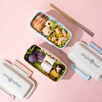 Creative Cutie de Plastic Container pentru Alimente Cuptor cu Microunde perete despărțitor Detașabil masa de Prânz Cutii Bento Lunchbox Transport Gratuit