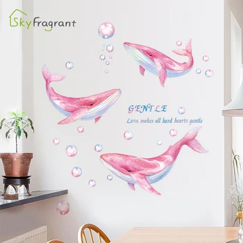 Creative ins balene autocolante de perete roz fata de camera de decorare decor dormitor canapea fundal de perete decor acasă autoadezive autocolante