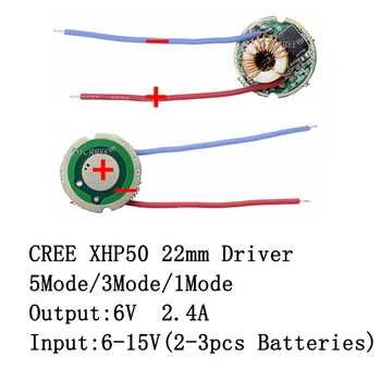 Cree XHP50 XHP50.2 Neutru Alb Rece Alb Cald Alb LED de Mare Putere Emițător 6V 20mm Cupru PCB + 22mm 1Mode / 5Modes Driver