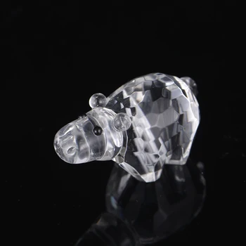 Cristal Minunat Hipopotam Pahar De Animale Papusa Animal Sălbatic Hârtie Orașul De Sticlă, Sculptura În Miniatură Decor Acasă Decorare Pentru Copii Cadouri