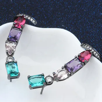 Crystal design de moda zircon diamante clip pe cercei stud pentru femei verde pietre semipretioase bijuterii aur alb negru indian partid cadou