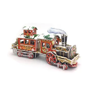 Crăciun 3D Puzzle Tren Durabil Ușor de Tren Puzzle de Hârtie Model Asamblat Jocuri Jucarii Pentru Copii de Craciun Cadou