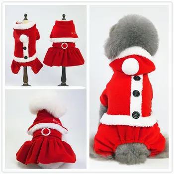 Crăciun Animale De Companie Hanorace Haine Plus Dimensiunea Câine Drăguț Pisica Festiv Big Red Puppy Costum Salopeta Casual De Companie Cald Îmbrăcăminte Haine