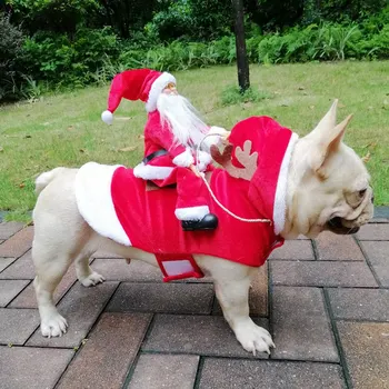 Crăciun Costume Câine de Companie Haine de Moș crăciun îmbrăcat Jacheta Haine pentru Câini Amuzant Bulldog francez Chihuahua, Pug Îmbrăcăminte pentru animale de Companie &