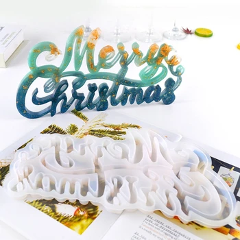 Crăciun fericit Matrite pentru Rasina Epoxidica Turnare Matrite pentru DIY Decorare Masă Acasă Ornament de Crăciun Cadou de Mucegai Meșteșugurilor de Artă Instrumente