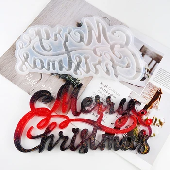 Crăciun fericit Matrite pentru Rasina Epoxidica Turnare Matrite pentru DIY Decorare Masă Acasă Ornament de Crăciun Cadou de Mucegai Meșteșugurilor de Artă Instrumente