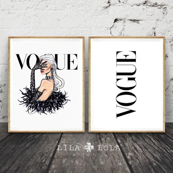 Cuadros Vogue Figura Citate Postere si Printuri Canvas Wall Art Pop Negru și Alb Pictura Decorativa Imagine Nordic Decor