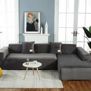 Culoare solidă Gros de catifea Universal Elastic acoperă canapea pentru camera de zi canapea prosop Alunecare-rezistent la Întindere Acoperitoare Canapea Acoperi