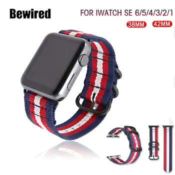 Curea nailon Trupa pentru Apple Watch SE 6/5/4/3/2/1 38MM 42MM Bratara 40MM 44MM Curea Benzi Bratara Sport Buclă Brățară