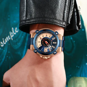 CURREN Design Ceasuri Barbati Ceas Cuarț Ceas de sex Masculin de Moda din Oțel Inoxidabil Ceas de mână cu Auto Data de Cauzalitate Afaceri Ceas Nou