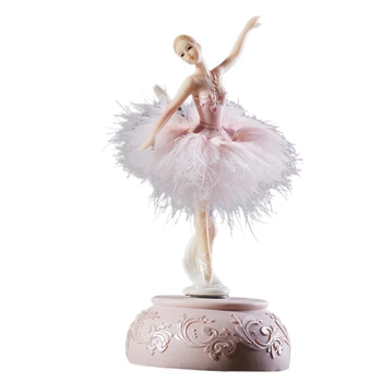 Cutie muzicala balerina dansatoare Lacul Lebedelor Carusel cu Pene pentru Cadou de Ziua E2S