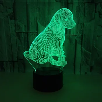 Câine Animal 3d Veioza Touch culoare Lampă cu led-uri Cadou Personalizat Atmosferă 3d Corpuri de iluminat Camera Copii Lampă cu Led-uri