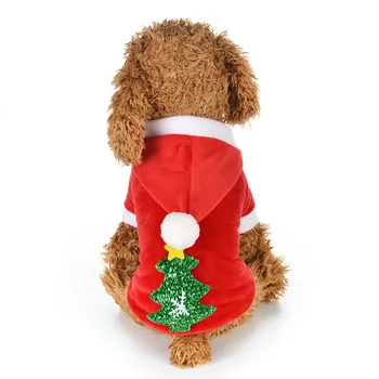 Câine haine de crăciun Chihuahua Mic Caine cu Gluga Haine de Craciun Model de Copac Animal de casă Pisică Câine Jacheta Mantie