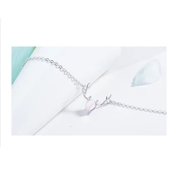 DAIWUJAN Argint 925 Cerb Dragoste Bratari Pentru Tine pline de culoare Opal Cristal Lanț Link-ul de Bratari Pentru Femei Bijuterii Fata
