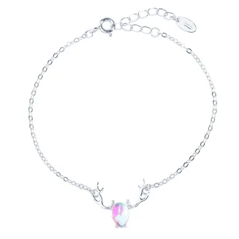DAIWUJAN Argint 925 Cerb Dragoste Bratari Pentru Tine pline de culoare Opal Cristal Lanț Link-ul de Bratari Pentru Femei Bijuterii Fata
