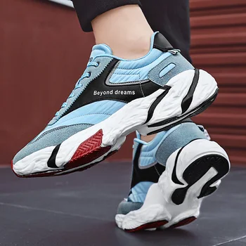 Damyuan Moda Barbati Casual Pantofi Sport Barbat de Lumină în aer liber, Pantofi de Sport de sex Masculin Albastru Luminos Tati 46 Dimensiune Mare coreeană Adidași