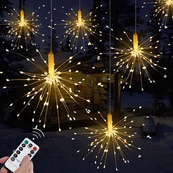 De crăciun, focuri de Artificii Lumini 180 LED-uri Agățat Șir Lumina 8 Moduri cu Control de la Distanță Zână Ghirlanda Decor de Crăciun pentru Acasă