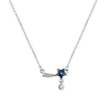De lux Blue Star Cristal Bling 925 Sterling de Argint Colier Pentru Femei Fete Moda coreeană Clavicula Lanț de Bijuterii Cadouri SN2469