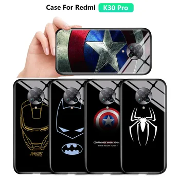 De lux de Călire de Sticlă Pentru Xiaomi Redmi K20 K30 Pro Nota 9 9 Pro Max MI 9T Supereroul Captain America Spiderman Acoperi Cazuri