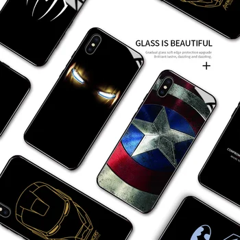 De lux de Călire de Sticlă Pentru Xiaomi Redmi K20 K30 Pro Nota 9 9 Pro Max MI 9T Supereroul Captain America Spiderman Acoperi Cazuri
