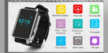 De lux GPS Tracker Ceas Inteligent Monitor de Ritm Cardiac Locator pentru Vârstnicul Localizarea Ceas Cartela SIM Bluetooth