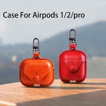 De lux Moale Pentru Apple Airpods Cazul Accesorii de Lux din Piele de Caz Pentru AirPods 2 pro Cască 3 Capac Negru Cu Breloc cârlig