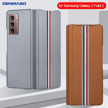 De lux Piele naturala Pentru Samsung Galaxy Z Fold 2 5G Fold2 Caz Original Ultra Subțire TB Ediție Limitată de Pliere husa Flip