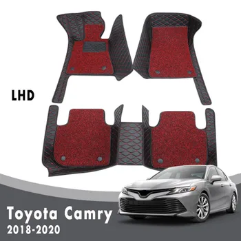 De lux Strat Dublu Buclă de Sârmă Auto Covorase Pentru Toyota Camry 8 XV70 2020 2019 2018 Covoare Interior Auto Accesorii din Piele