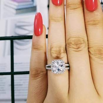 De moda de Argint 925 logodna nunta Inel de promisiune pentru Femei roz albastru de moda degetul original de design de Bijuterii R1507