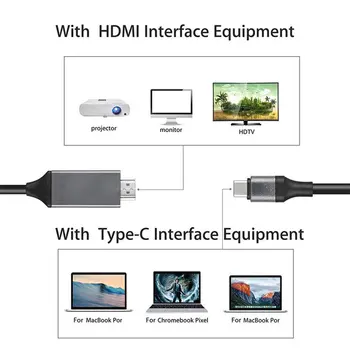 De tip c USB-C la HDMI HDTV 4K pentru Samsung Galaxy Note 8 9 S10+ Plus de Tip C la HDMI Cablu Adaptor Audio prelungitor Polybag