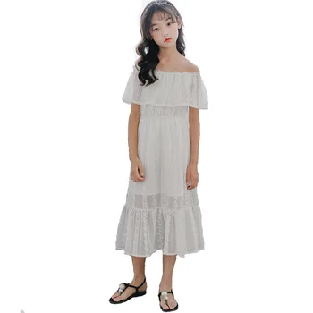 De Vară 2020 New Sosire Fete Rochii de Moda pentru Copii Fete de Pe Umăr Rochii de Drăguț Plasă de Dantelă Rochii de Printesa pentru Fete, #8337