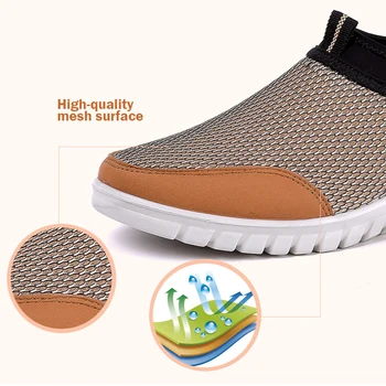 De Vară 2020 Plasă Pantofi Adidași Pentru Bărbați Respirabil Barbati Casual Pantofi Slip-On Mocasini Usoare Om Pantofi de Mers pe jos Dimensiune 38-48