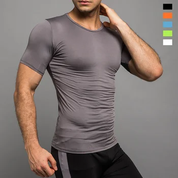 De vară pentru Bărbați Mâneci Scurte T shirt pure color T-shirt Casual Solidcolor Culturism de Îmbrăcăminte S-2XL Fitness Tricou mulat Topuri