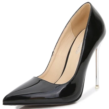 De Înaltă Calitate Femeie Pompe Subliniat Toe Tocuri Inalte Femei Pantofi De Nunta De Caise Negru Argintiu Alb Roșu Stiletto, Pantofi Cu Toc 11 Cm