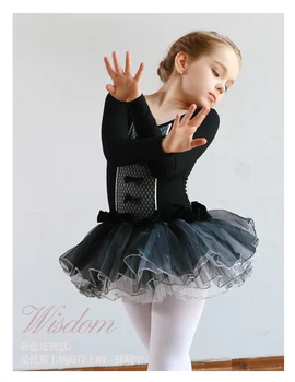 De Înaltă Calitate Fete Rochii Roz De Bumbac Negru Rochie De Printesa Pentru Copii Copil Pufos Gimnastica, Balet Tutu Rochie Cu Fusta Dot