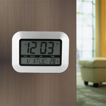 De înaltă Precizie de Sine Setarea Digital Home Decor de Birou Ceas de Perete Cu Temperatura Interioară LCD Digital al Temperaturii Metru TS-H128Y