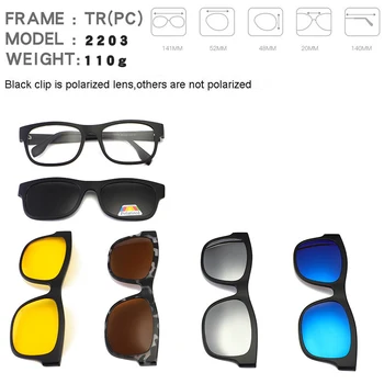 DEARMILIU Ultra-light 6pcs/1set Polarizati Clip-On ochelari de Soare Barbati Femei Magnetic Ochelari Rame de Ochelari Optice Rama de Ochelari