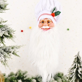 Decoratiuni De Craciun Minunat Moș Crăciun Pandantiv Cap Pălăria Bucatar Batran Cu Barba Cap Ornament Pom De Crăciun
