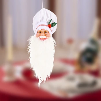 Decoratiuni De Craciun Minunat Moș Crăciun Pandantiv Cap Pălăria Bucatar Batran Cu Barba Cap Ornament Pom De Crăciun