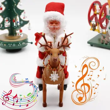 Decoratiuni de craciun pentru Casa Creativ și Interesant Electric Crăciun Păpușă Moș Crăciun Jucărie pentru Copii de Echitatie Un Cerb Navidad